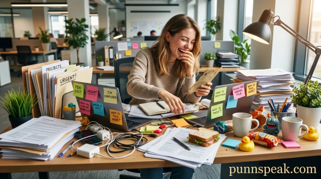 Office desk confusion with lost stuff laughs