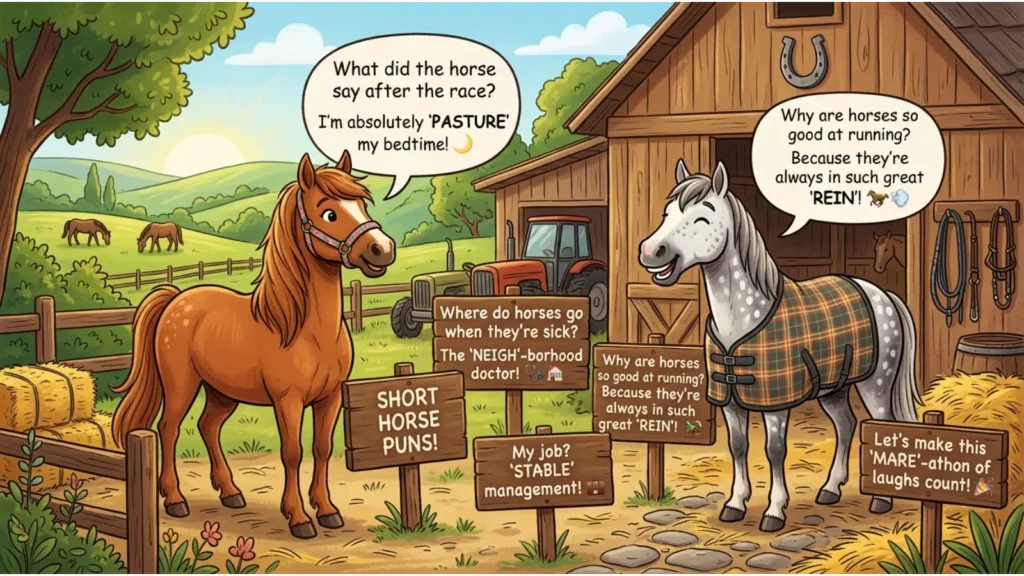 Short Horse Puns