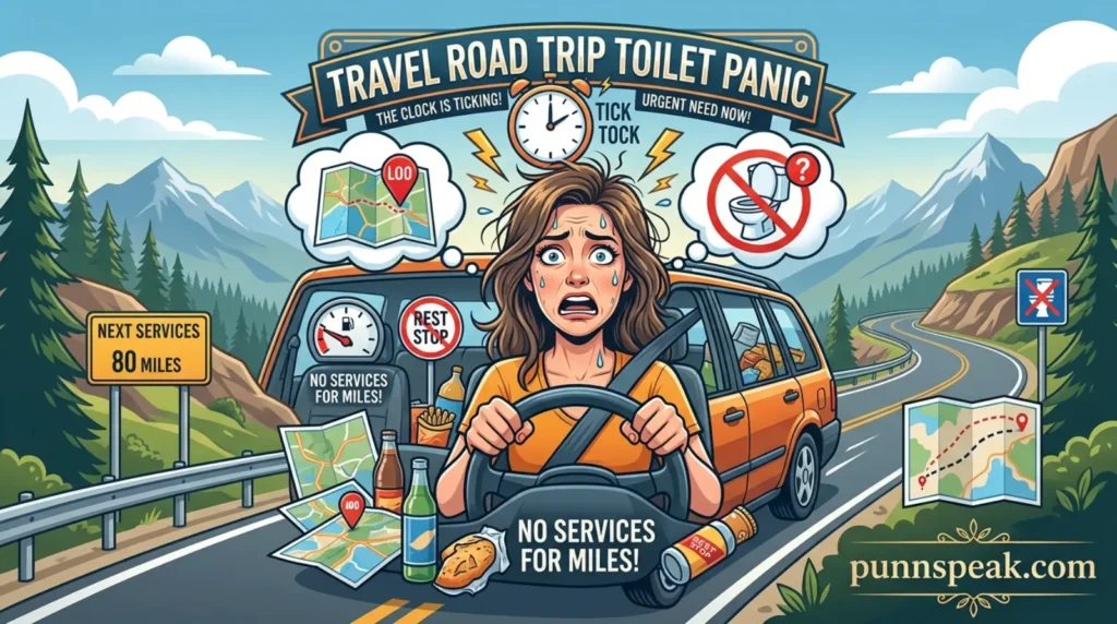 Travel Road Trip Toilet Panic