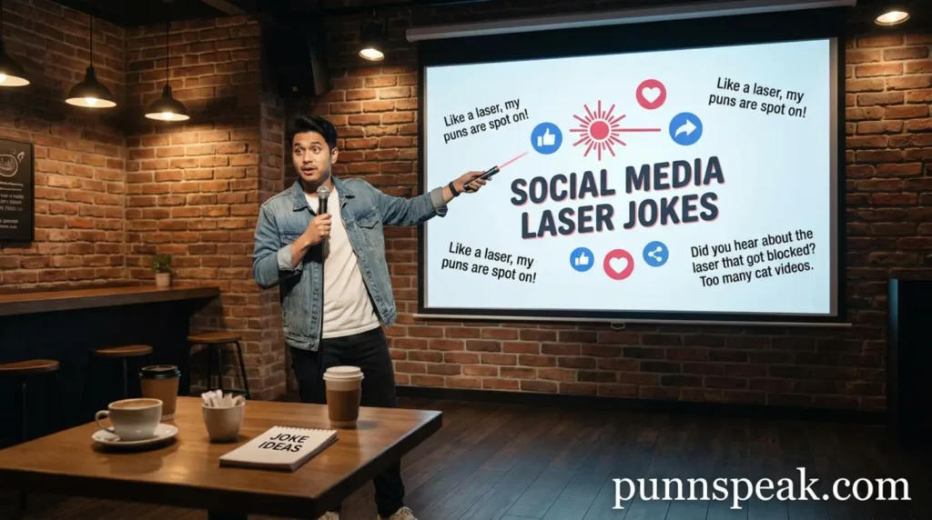 Social Media Laser Jokes